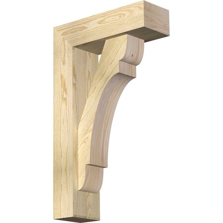 Ekena Millwork Olympic Block Rough Sawn Bracket w/ Offset Brace, Douglas Fir, 6"W x 18"D x 30"H BKT0604X18X30OLY05RDF